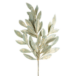 BRUSHED BAY LEAF SPRAY 23.5" GREEN AND GOLD