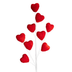 SPRAY HEART VELVET 28" RED