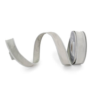 RIBBON TAFFETA SILVER ( 4 SIZES)