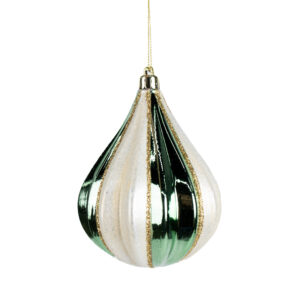 TEARDROP 130MM STRIPE SAGE, CREAM AND GOLD
