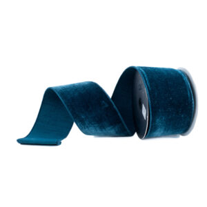RIBBON VELVET DARK TEAL ( 2 SIZES )