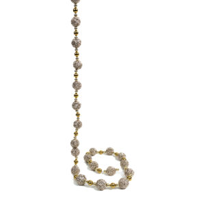 BEADED BALL GARLAND 6FT CHAMPAGNE