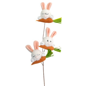BUNNY WITH CARROT PICK 21" WHITE