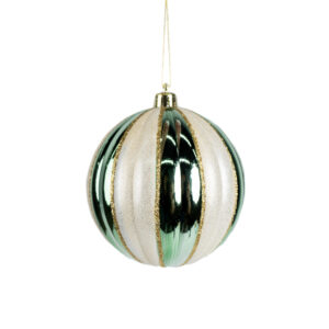 BALL 100MM STRIPE SAGE, CREAM AND GOLD