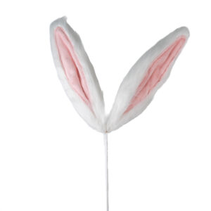 BUNNY EARS FURRY PICK 24" WHITE AND PINK