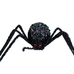 SEQUIN BEAD SPIDER 18.5" X 11" BLACK